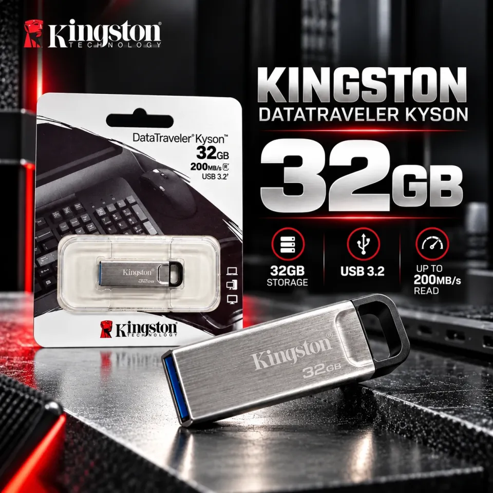 KINGSTON STEEL PEN DRIVE 32GB (6 MONTH WARENTY)