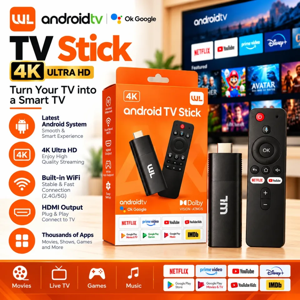 ANDROID 15.0 TV STICK WIFI-2.4G/5G  (2G+16G)